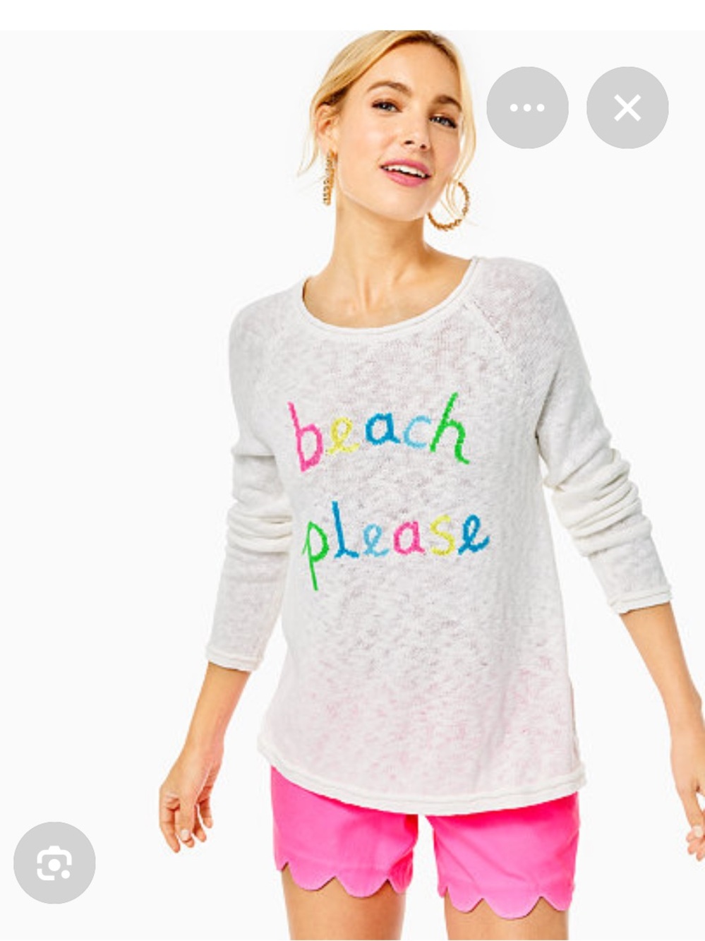 Lilly Pulitzer Danette Sweater Resort White Beach Please Intarsia, NWT, Medium.